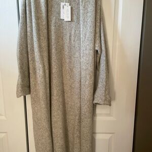 Laude The Label Heirloom Sweater Coat M/L Cloud Cozy Gray Long Cardigan
